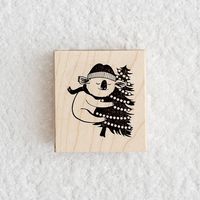 Holiday Koala with Tree Stamp