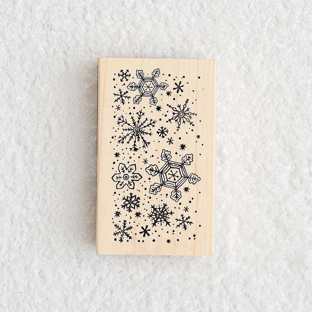 Mini rubber stamp SNOWFLAKE NO. 4 Ø 12 mm / 0.47 inch