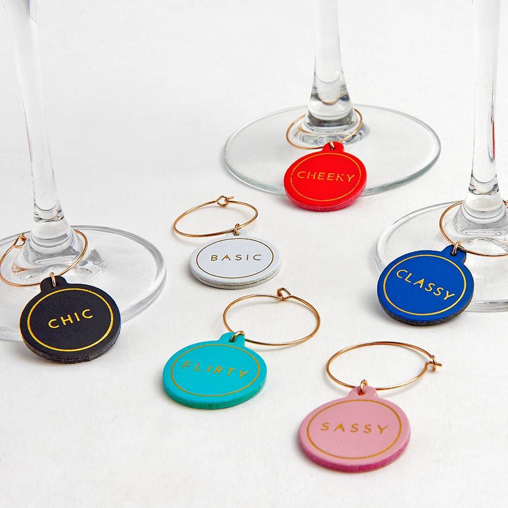 Paper Source Leatherette Wine Charms