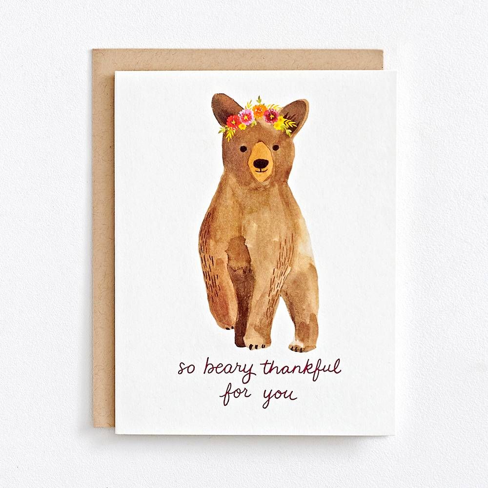 So Beary Thankful Thanksgiving Card