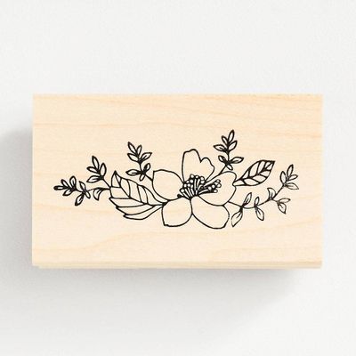Cherry Blossom with Vines Rubber Stamp