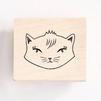 Cat Head Rubber Stamp