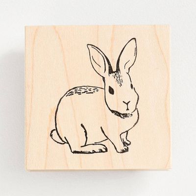 Bunny Sitting Rubber Stamp