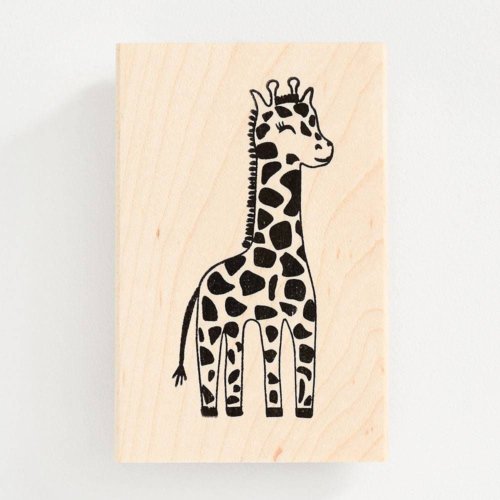 Playful Giraffe Rubber Stamp