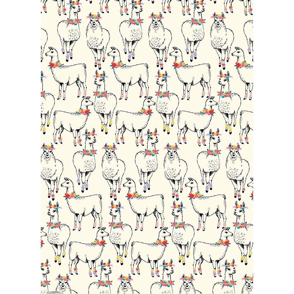 Floral Llama Wrapping Paper