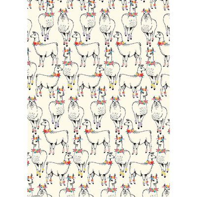 Floral Llama Wrapping Paper