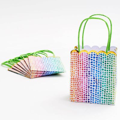 Watercolor Rainbow Dot Favor Bags
