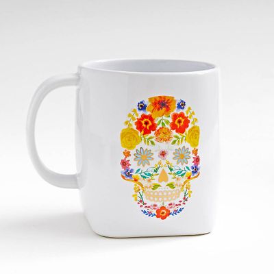 Floral Skull Mug