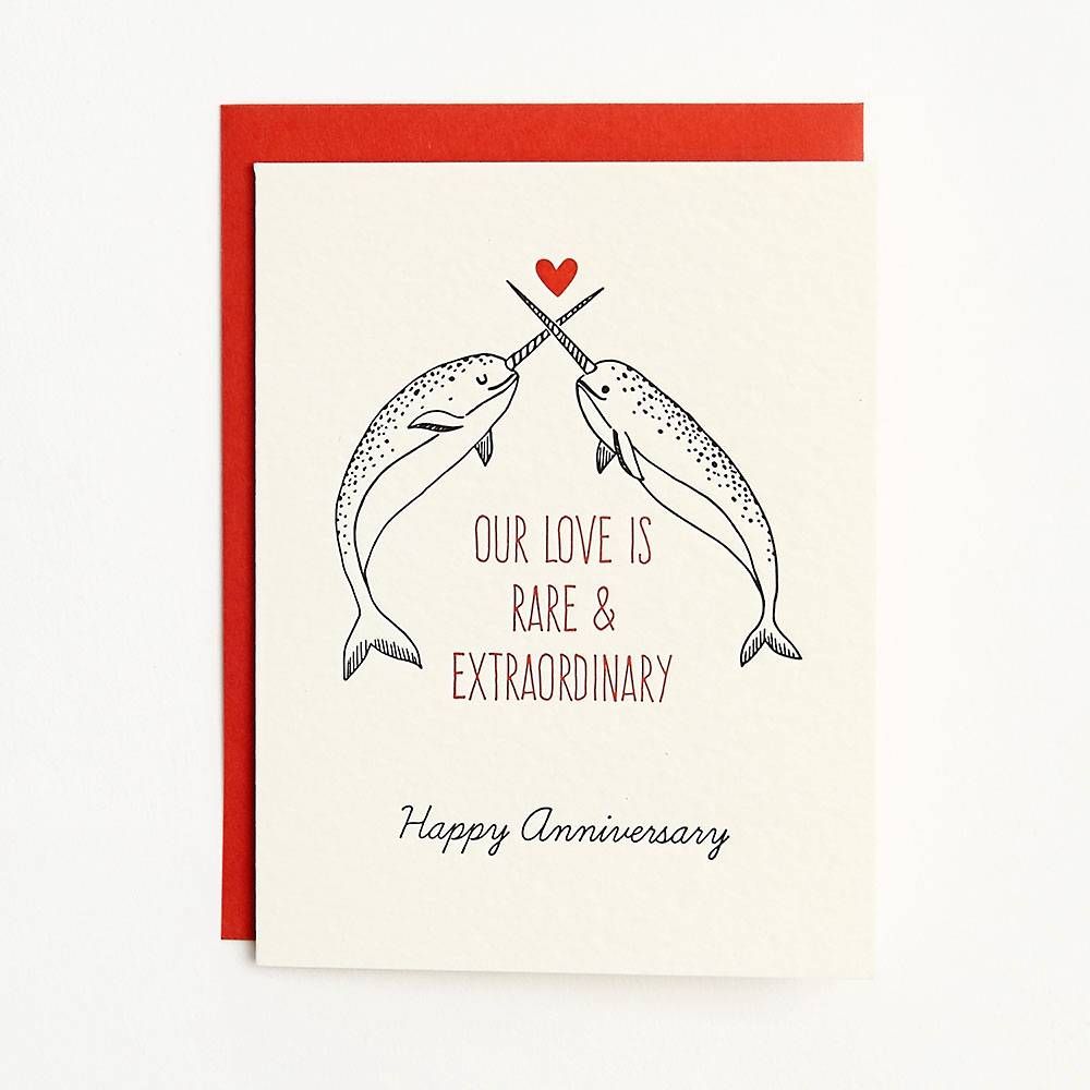 Narwhals Anniversary Card