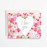 Floral Heart Love Greeting Card