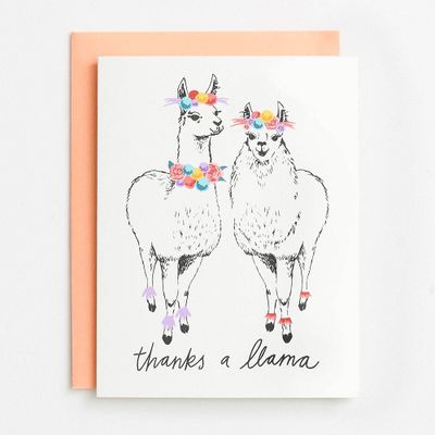 Thanks a Llama Thank You Card