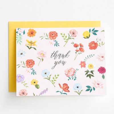 Colorful Floral Thank You Card