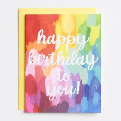 Painted Rainbow Birthday Card