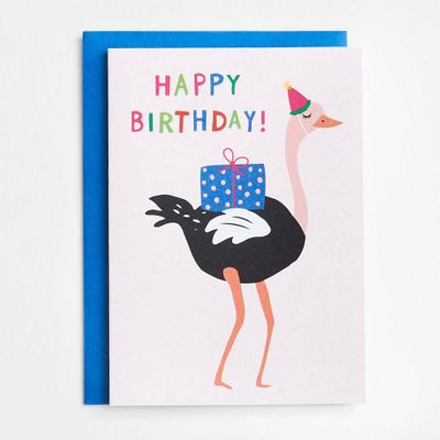 Ostrich Birthday Card