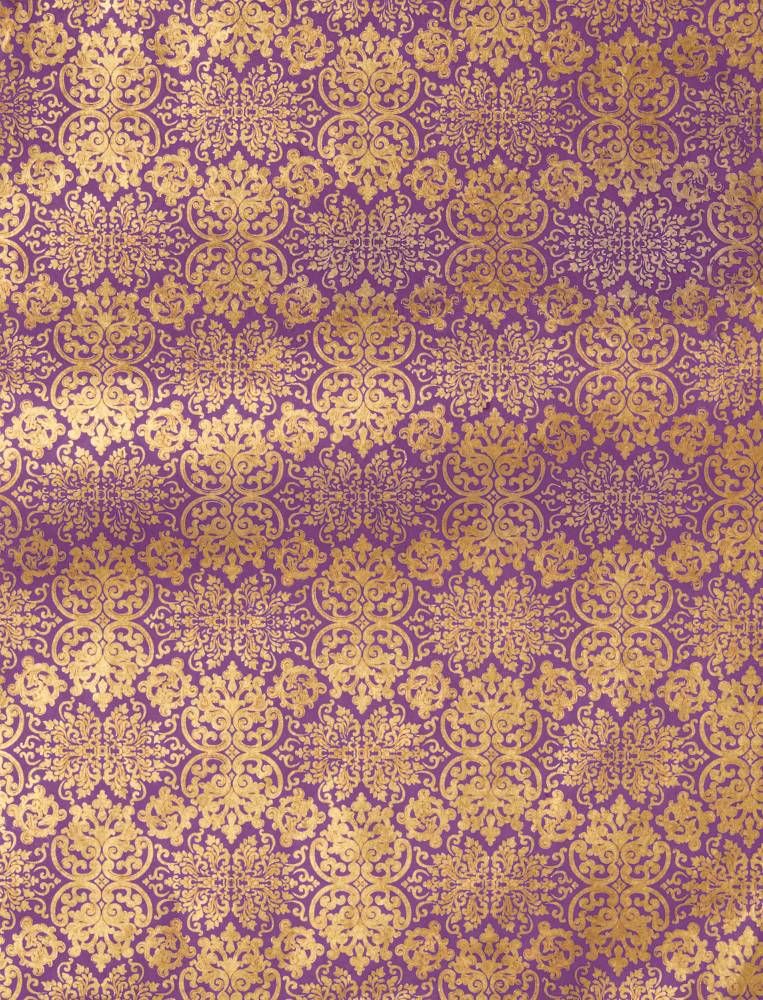 Lokta Far East Gold on Purple Handmade Paper