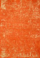 Gold Brushstroke on Bright Orange Handmade Paper