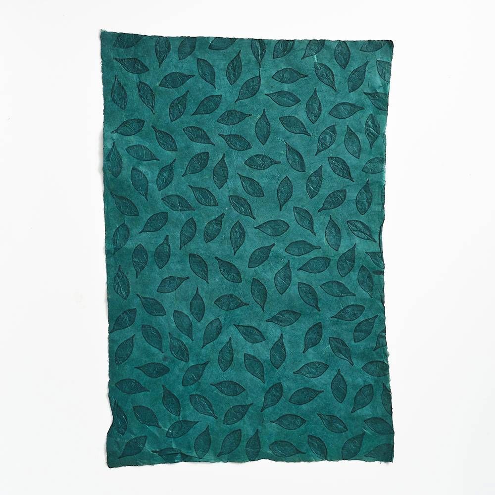 Embossed Leaf On Spruce Handmade Paper