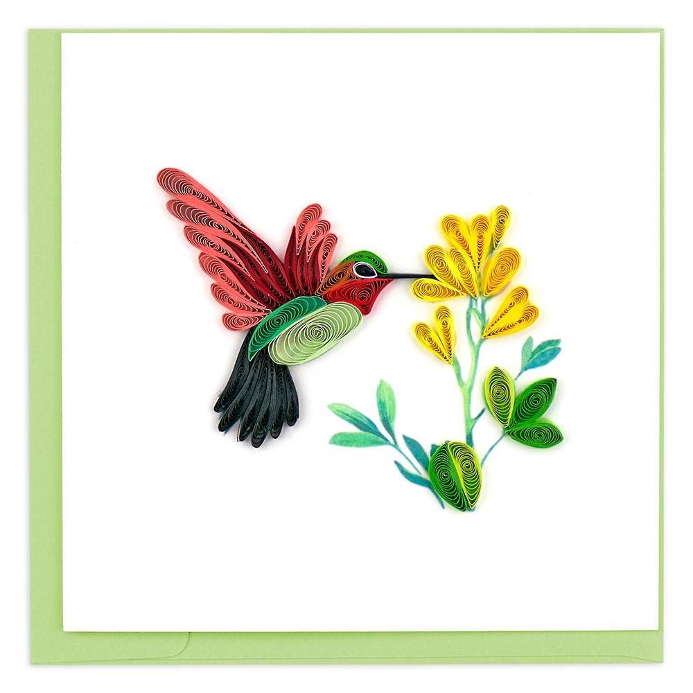 Quilling Hummingbird Greeting Card