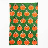 Pumpkin On Green Batik Handmade Paper