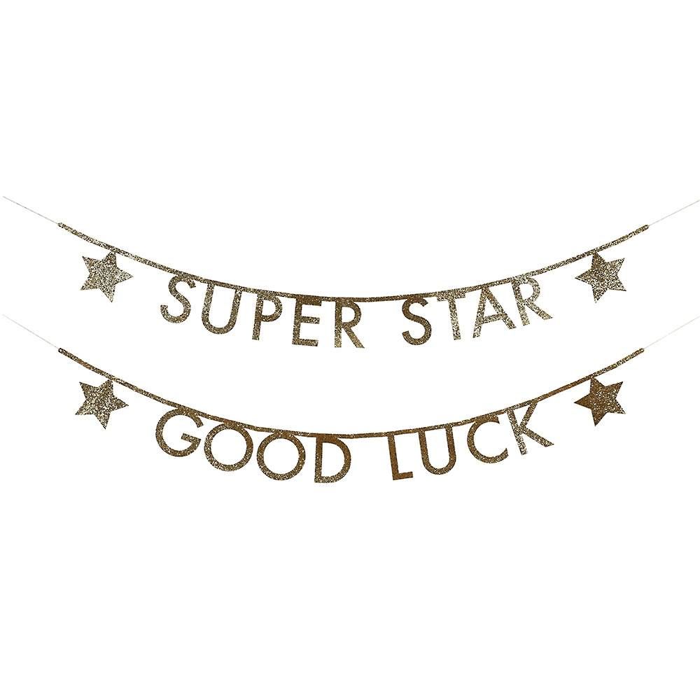 Gold Glitter Star Letter Banner