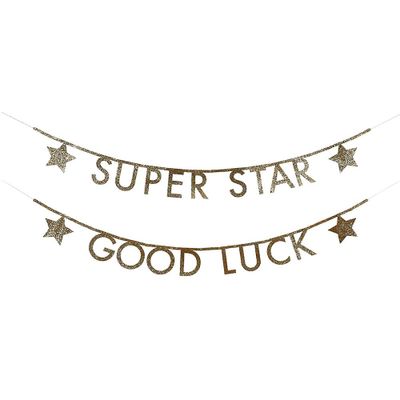 Gold Glitter Star Letter Banner