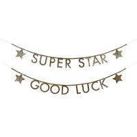 Gold Glitter Star Letter Banner