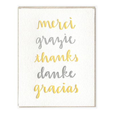 Languages Thank You Card Set