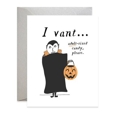 I Vant Adult-Sized Candy Halloween Card