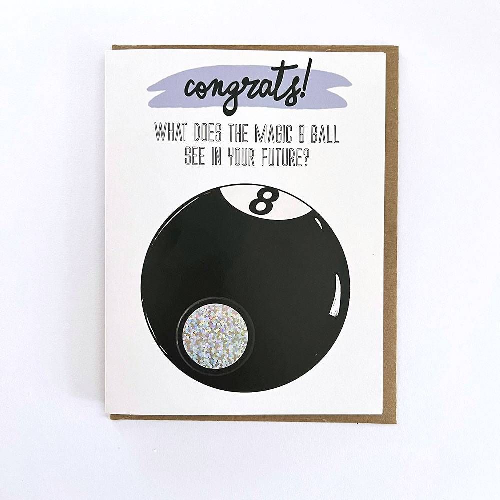 Scratch Off Magic 8 Ball Congratulations Card