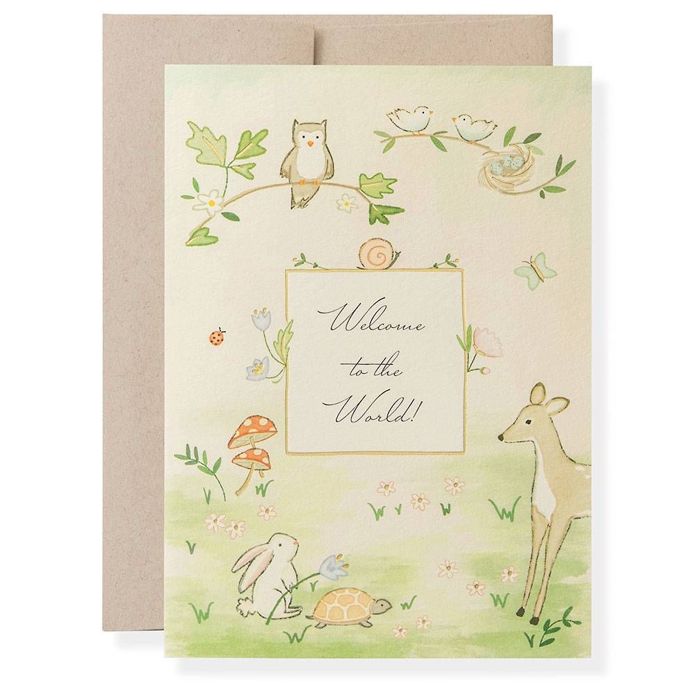 Woodland Animals Welcome Baby Card