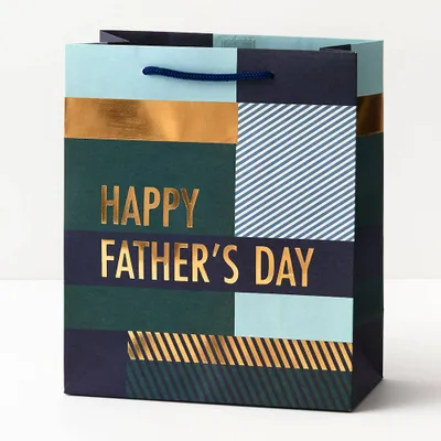 Happy Father's Day Color Block Gift Bag