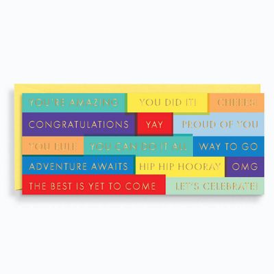 Colorblock Sentiments Congratulations Card