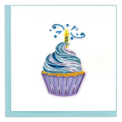 Quilling Purple Cupcake Birthday Card