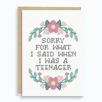 Sorry Cross Stitch Mother's Day Card