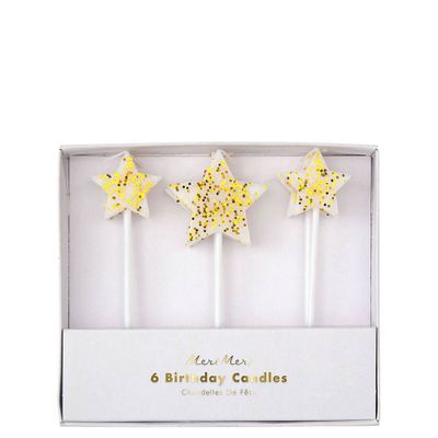 Gold Glitter Star Candles