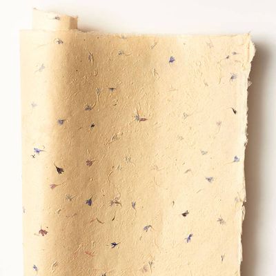 Pressed Blue Petal Handmade Paper