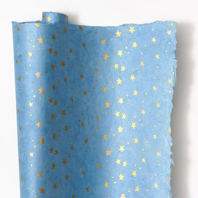 Starry Sky On Light Blue Handmade Paper