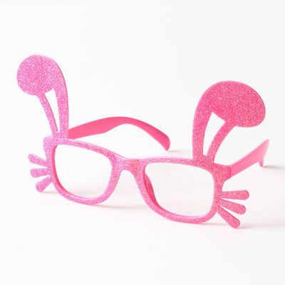 Pink Bunny Glitter Glasses