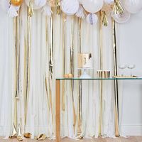 Gold & White Streamer Backdrop