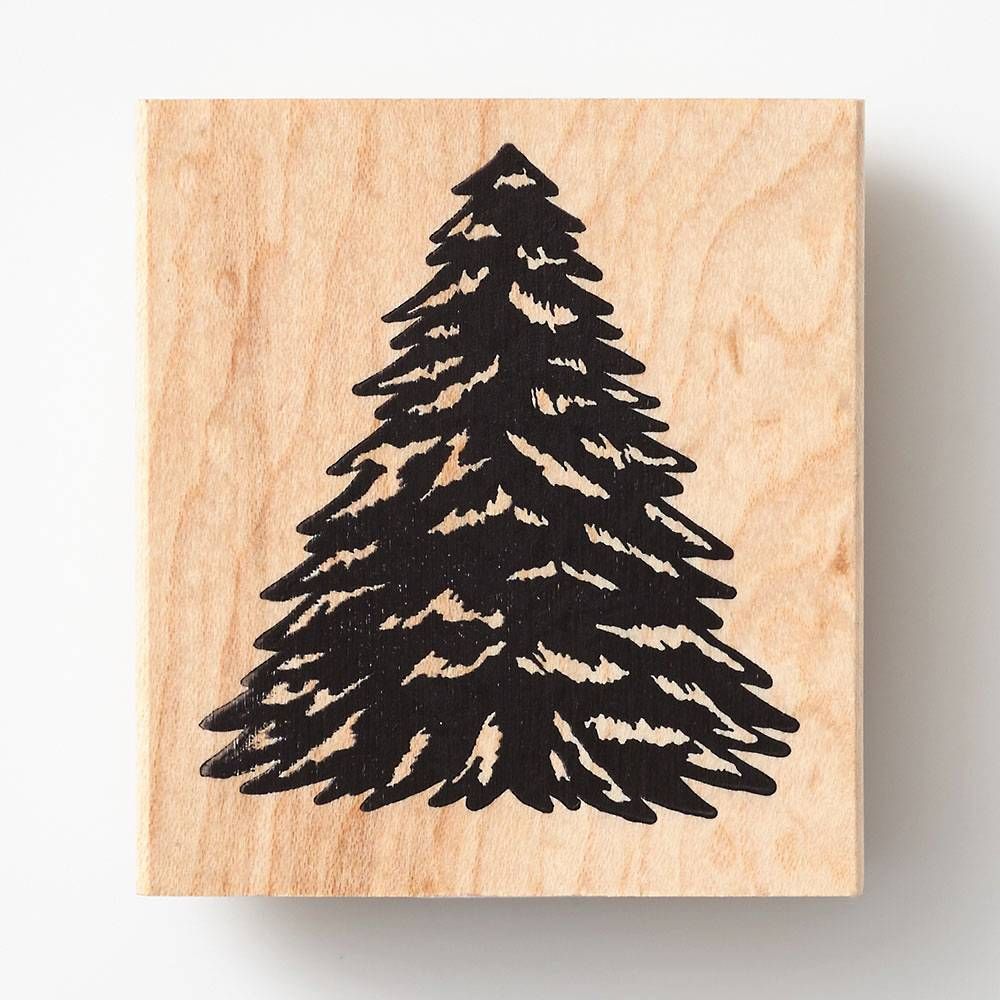 Christmas Tree Rubber Stamp - Customizable Stamp Featuring Christmas Tree  with Ornaments and Tinsel