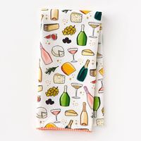 Champagne and Cheese Tea Towel