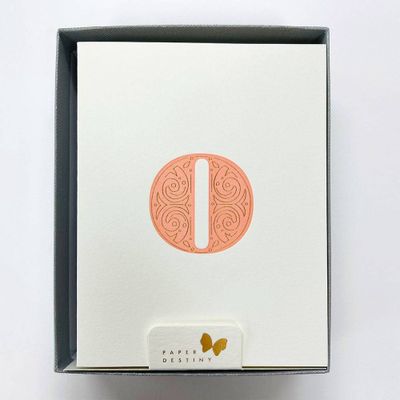 Monogram Letterpress O Stationery Set