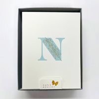 Monogram Letterpress N Stationery Set