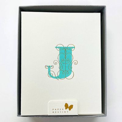 Monogram Letterpress J Stationery Set