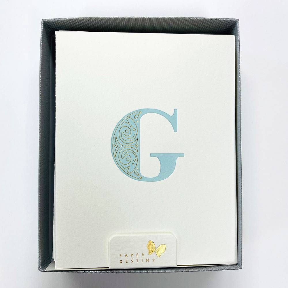 Monogram Letterpress G Stationery