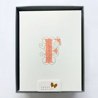 Monogram Letterpress F Stationery Set