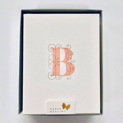 Monogram Letterpress B Stationery Set