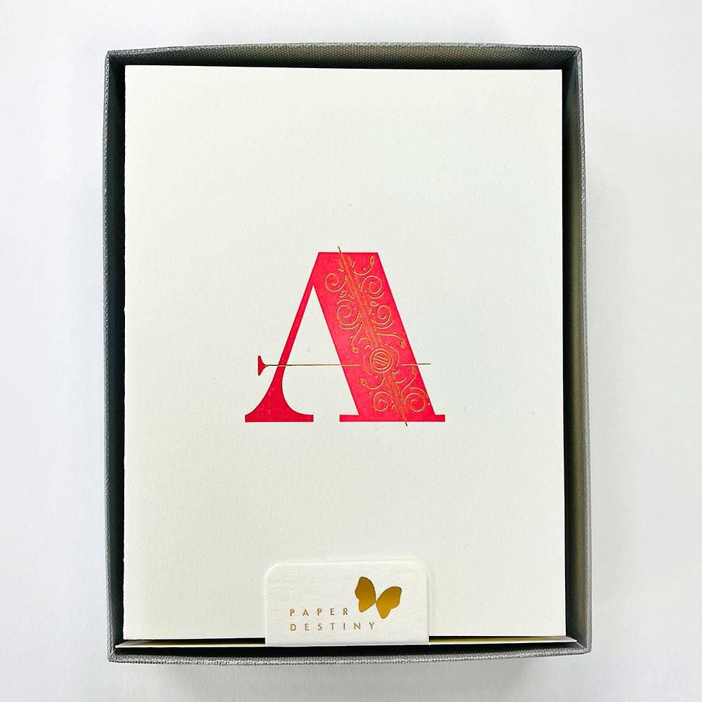 Monogram Letterpress A Stationery Set