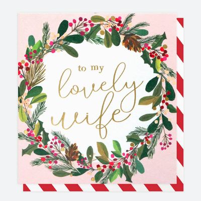 Wife Wreath Holiday Card
