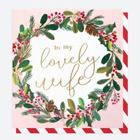 Wife Wreath Holiday Card